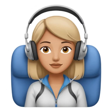 woman using travel pillow in plane seat sticker