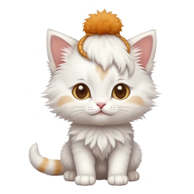 White kitten with some ginger on its head full body photo sticker