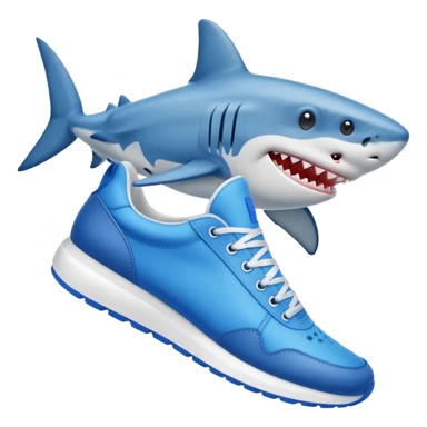 Tiburon con tenis azules  sticker