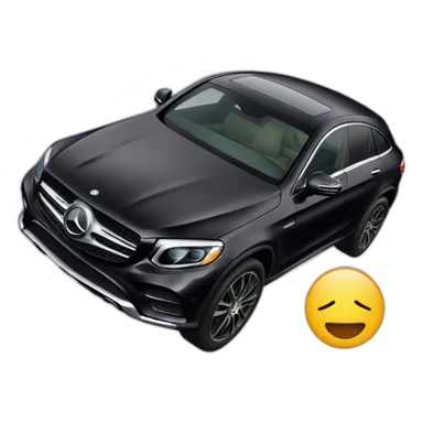 Woman driving a black Mercedes GLC coupe sticker