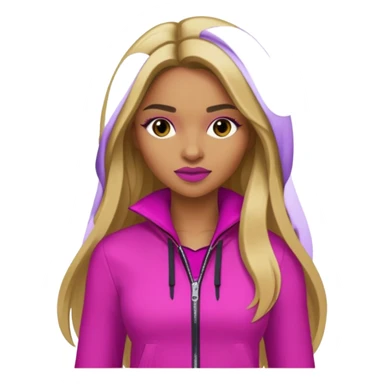 Ciara with long dark blonde hair magenta outfit sticker