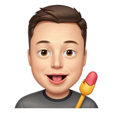 Elon Musk, winking, tongue out, fun and cheeky sticker