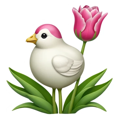 Oveja linda con un tulipán rosa sticker