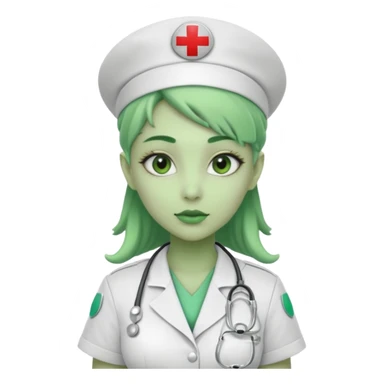 young aliens woman nurse sticker