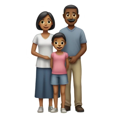 Girl, boy father and mother  sticker