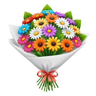 Bouquet Flower Wrap white sticker