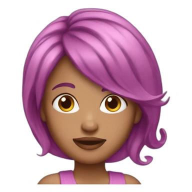 woman pink purple hair sticker