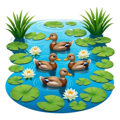 Duck pond sticker