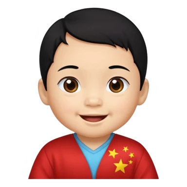 Chinese baby with black hair sticker