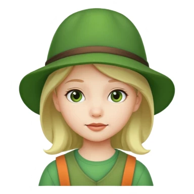 girl kid Character with Green Hats sticker