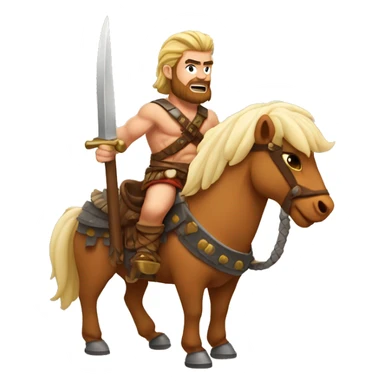 handsome barbarian riding cheet sticker