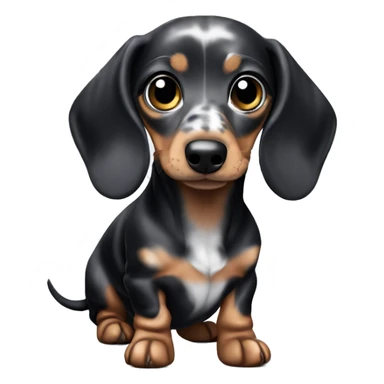 Black and silver merle mini dachshund  sticker