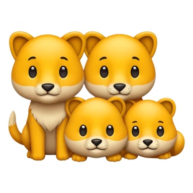 animal group with one male and two females sticker