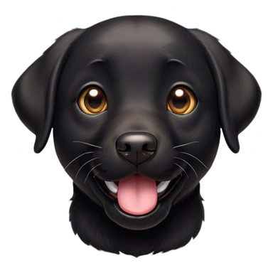 Cinematic Comical Black Labrador Portrait Emoji, Head tilted dramatically with an exaggeratedly amused expression, featuring a sleek black Fur with a glossy finish, wide, expressive brown eyes filled with playful disbelief, Simplified yet hilariously expressive features, highly detailed, glowing with a slightly sassy glow, high shine, dramatic yet playful, stylized with an air of cheeky mischief, bright and endearing, soft glowing outline, capturing the essence of a spirited and over-the-top companion, so meme-worthy it feels like it could side-eye its way into internet fame instantly! sticker