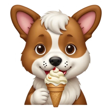 dog eating ice cream  sticker