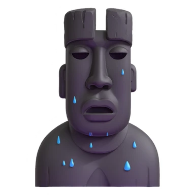 crying moai statue sticker