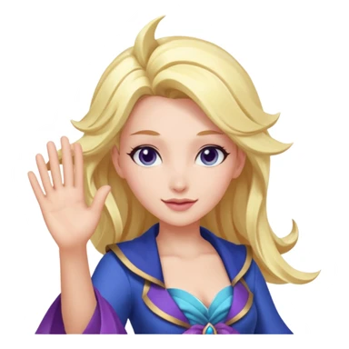 Эмодзи Серафина из лиги легенд машет рукой sticker