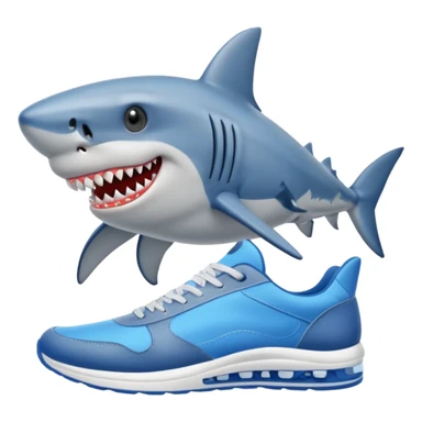 Shark with Blue sneakers sticker