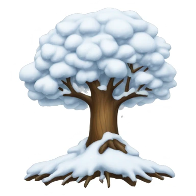 tree covered in snow sticker
