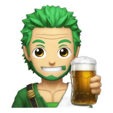 zoro avec une bierre sticker