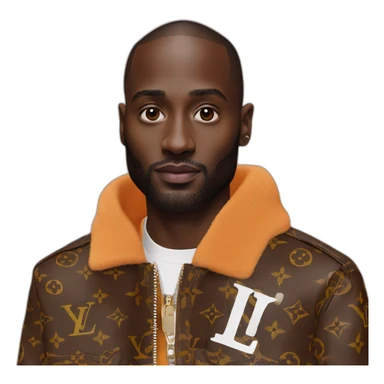 Virgil Abloh with louis Vuitton jacket sticker