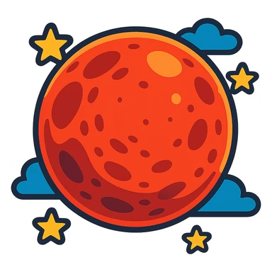 blood moon in vibrant toon cartoon style sticker