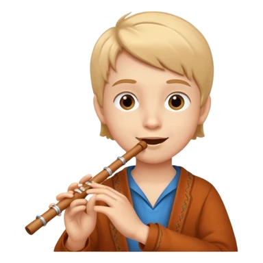 kid plays flute sticker