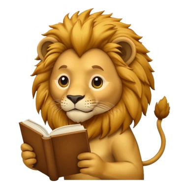 lion reading a book sticker