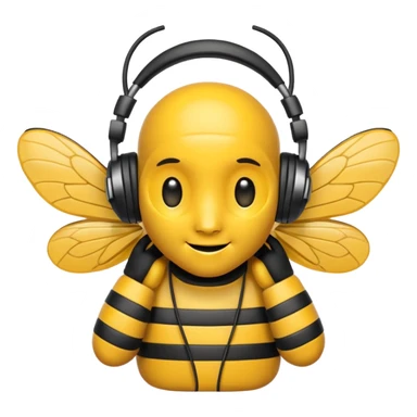 DJ bee with headphones sticker