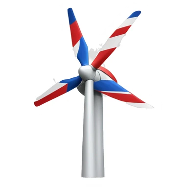 Wind turbine in usa flag colors sticker