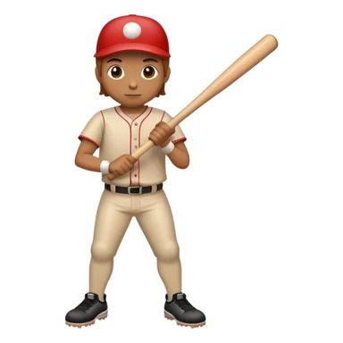 Wood stick that looks like a human and holding a bat sticker