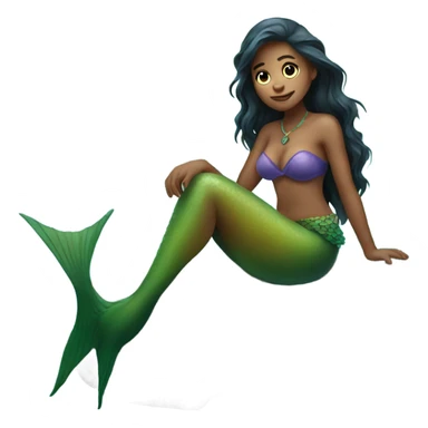 mermaid sitting on a rock sticker