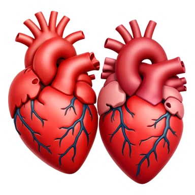 Two anatomical hearts sticker