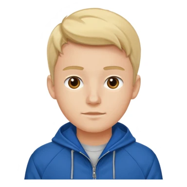 college boy with college blue jacket sticker