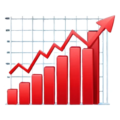 gráfico de ventas color rojo  sticker