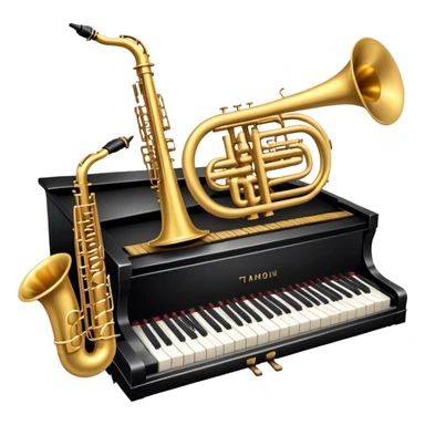 piano trump saxophone sticker