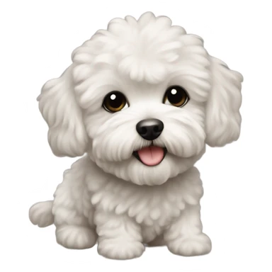 little maltipoo dog that’s black sticker