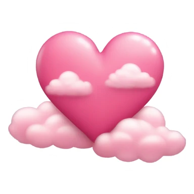 Corazón rosa con nubes  sticker