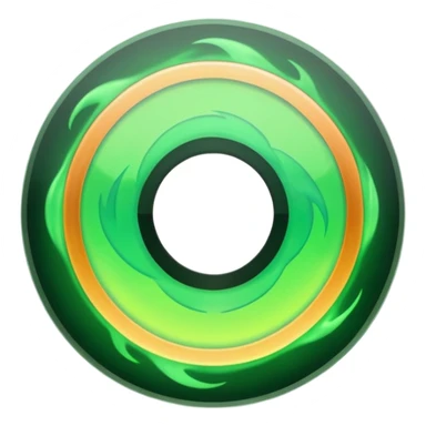 A minimalist CD disc with subtle green flames, glowing effect, variation 2 sticker