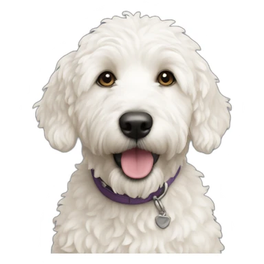 White mini golden doodle sticker