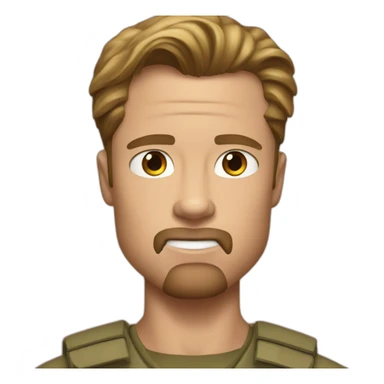 Brad Pitt in fury sticker