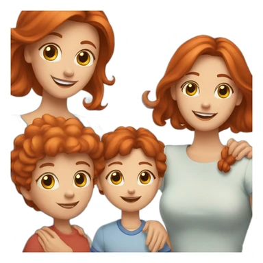 family-photo-a-a;-red-haired-dad-beard,-brown-haired-mom, red-haired-rabbit-blue-eyes sticker