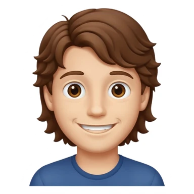 a boy with wavy brown hair sticker