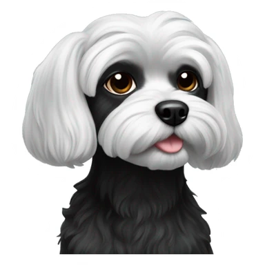 fully black Maltese dog realistic  sticker