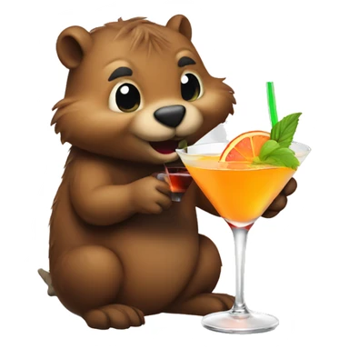 Beavers drinking cocktails  sticker