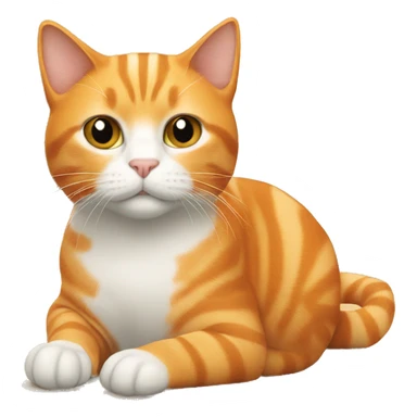 Orange cat with small white strips  sticker