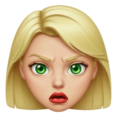 Make a blonde angry girl with big lips sticker