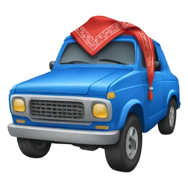 Car wearing blue bandana sticker