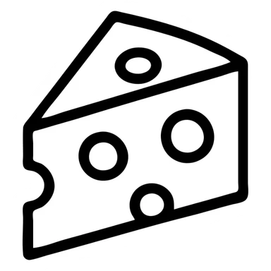 An icon of cheese, simple and clear, with a yellow and white color scheme sticker