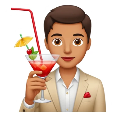 palm with coctail sticker